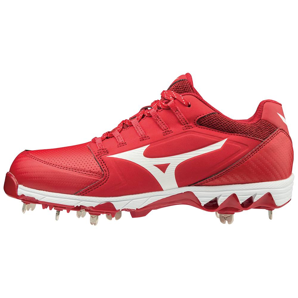 Mizuno Women's 9-Spike Swift 6 Low Metal Softball Cleats Red/White (320588-WMU)